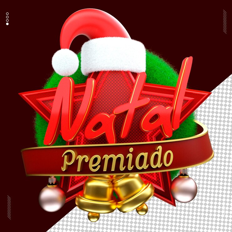 PSD objek render 3d selamat natal