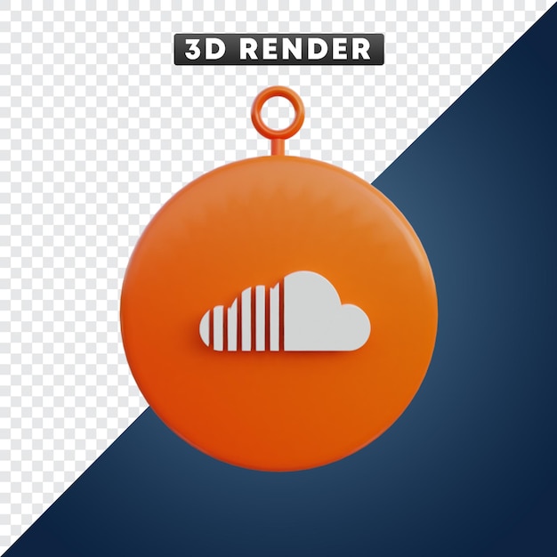 Objet 3d De L'icône Des Médias Musicaux Soundcloud