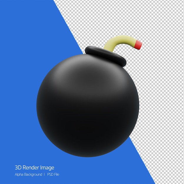 Objet 3D Rendu de l'icône de la bombe isolée.