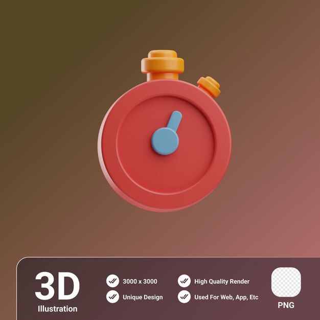 PSD objet d'activité sportive chronomètre chronomètre illustration 3d