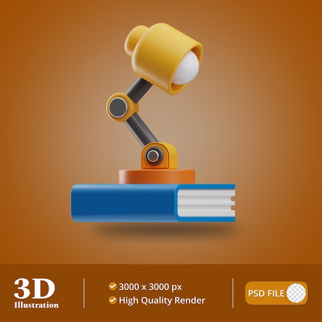 PSD objet de l'éducation lampe de bureau illustration 3d