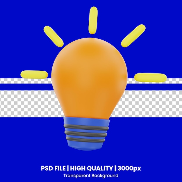 Objet d'icône d'idée de lampe de rendu 3D