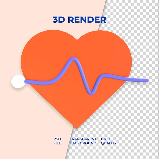Objet d'illustration coeur 3D rendu