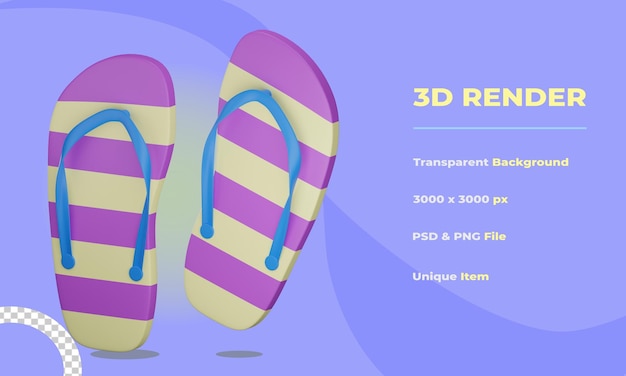 PSD objet pantoufles 3d avec fond transparent