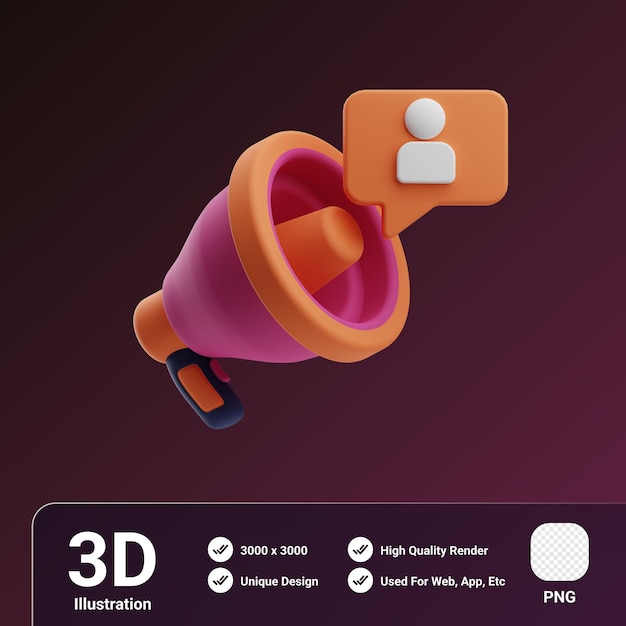 PSD objet de recrutement embauche illustration 3d