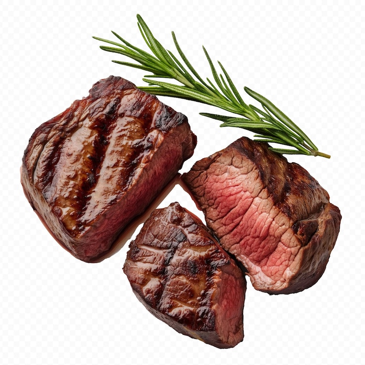 PSD objet de steak délicieux sur fond transparent fichier png