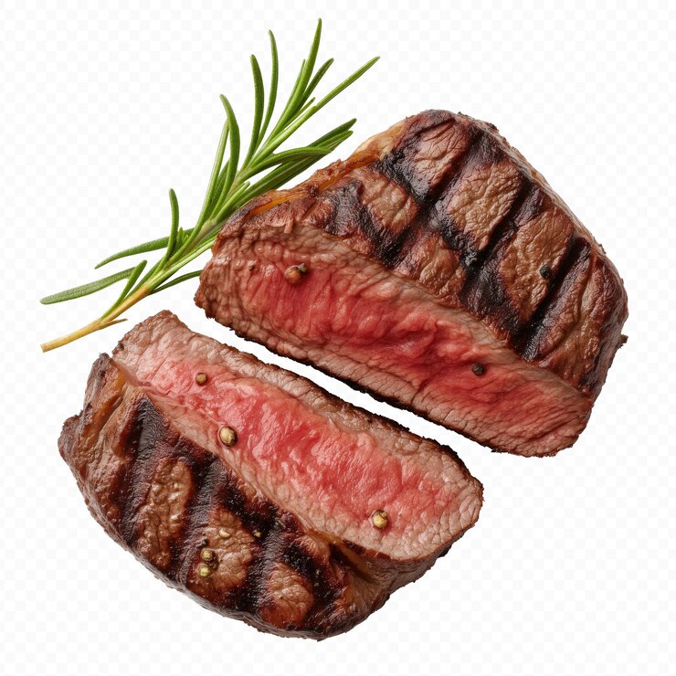 PSD objet de steak délicieux sur fond transparent fichier png
