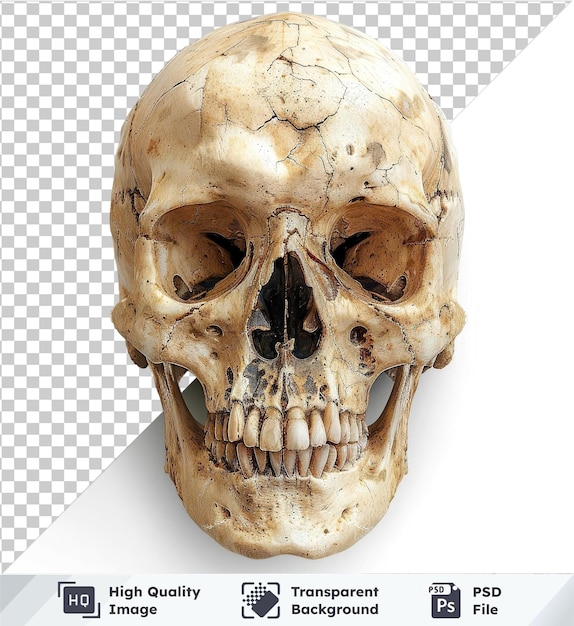 PSD objet transparent crâne isolé sur fond transparent aucun autre objet détecté dans l'image