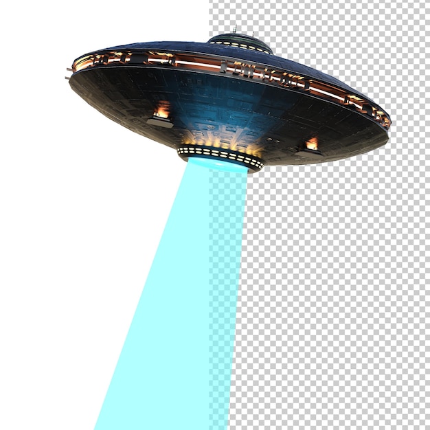 PSD objet volant non identifié sur le rendu 3d de fond transparent