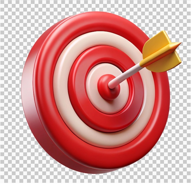 Objetivo 3D con flecha Bullseye png