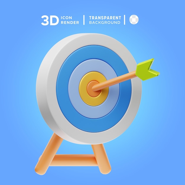 PSD objetivo del icono 3d ilustración