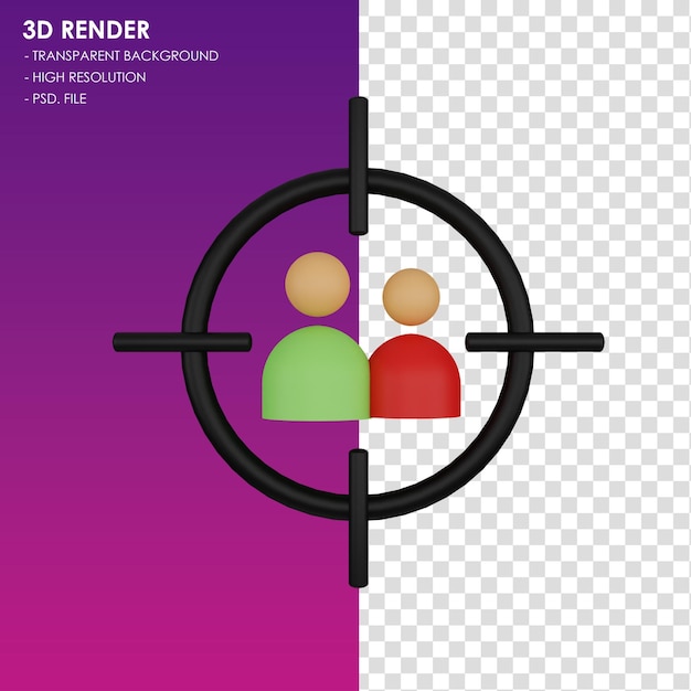 PSD objetivo de icono 3d