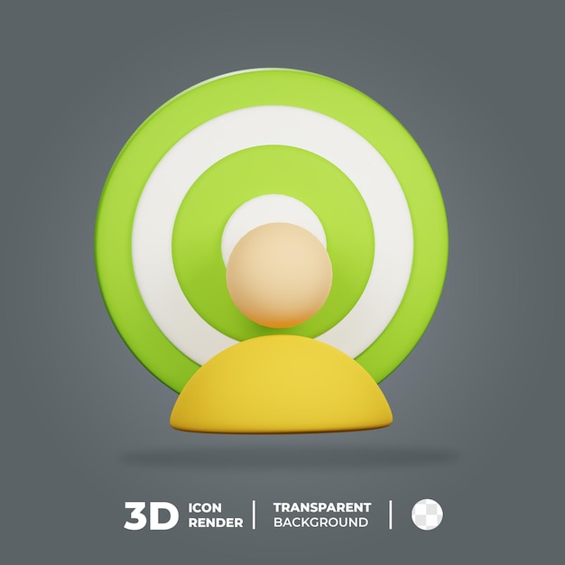 Objetivo de marketing de icono 3d