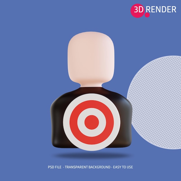 objetivo de marketing de icono 3D