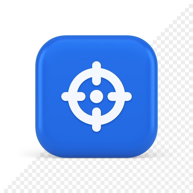 PSD objetivo objetivo precisión enfoque botón aplicación arma tiro diana 3d icono realista