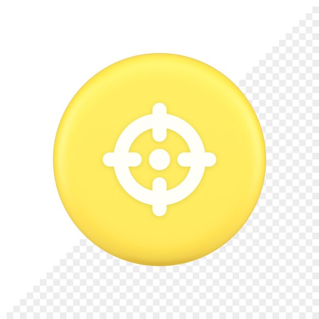 Objetivo objetivo precisión enfoque botón aplicación arma tiro diana icono de aplicación 3d