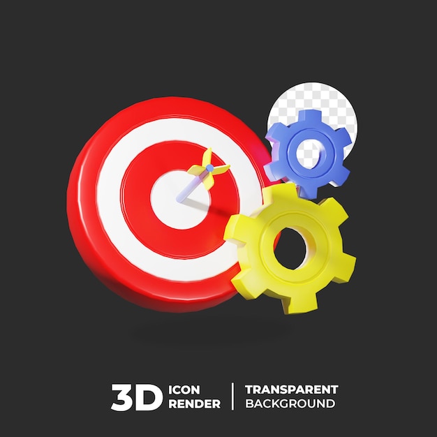 PSD objetivo de proceso de icono 3d