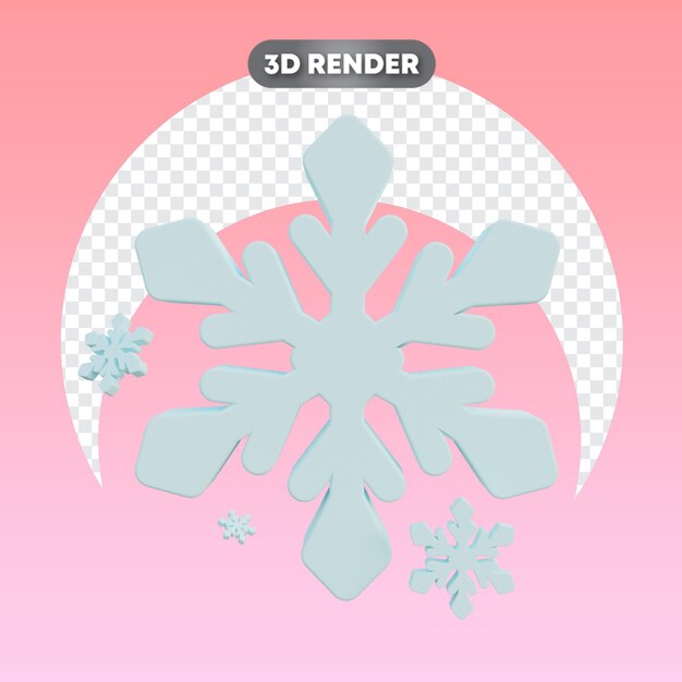 PSD objeto 3d de adorno de copo de nieve estrella de navidad