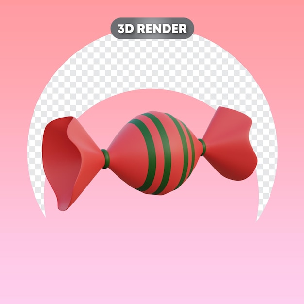 PSD objeto 3d do lado direito do doce de natal