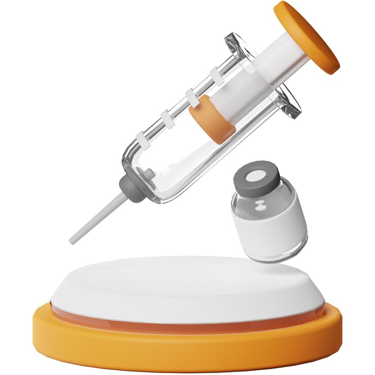PSD objeto 3d del hospital médico de la jeringa vacuna