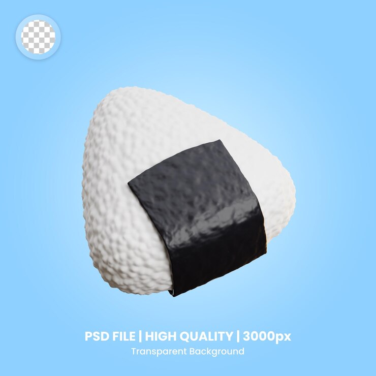 PSD objeto 3d onigiri