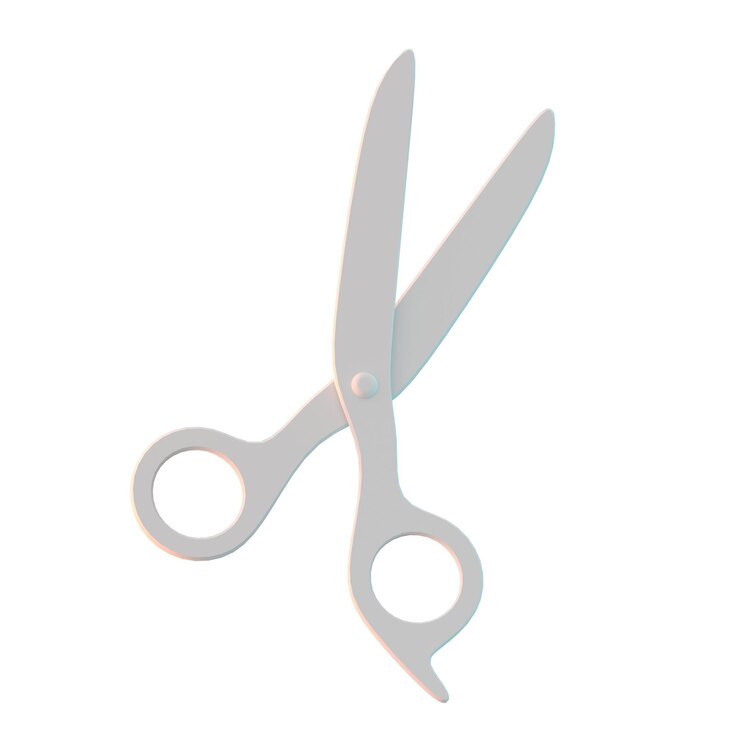 PSD objeto 3d del salón de barbería de tijeras