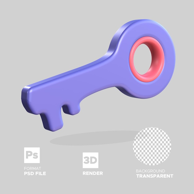 PSD objeto aislado clave de renderizado 3d