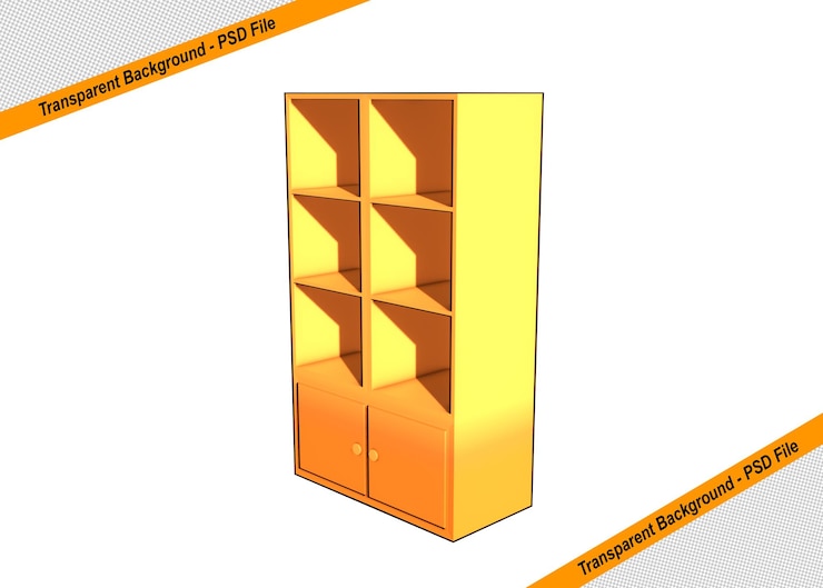 PSD objeto aislado de icono de armario de madera 3d