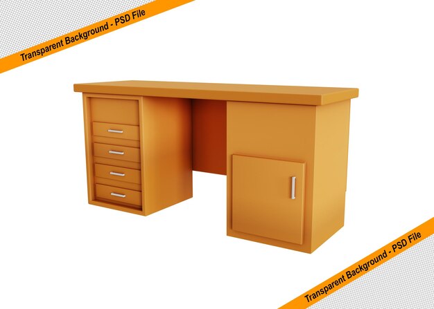 Objeto aislado de icono de mesa de madera 3D