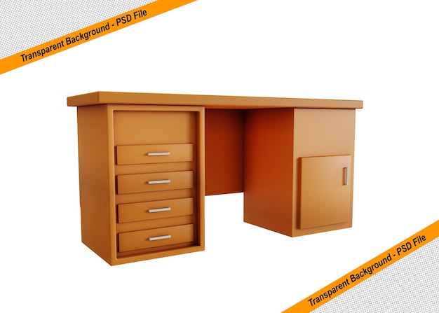 Objeto aislado de icono de mesa de madera 3D