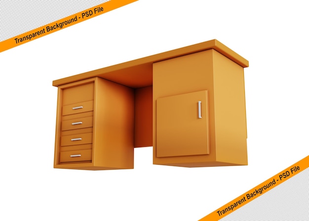Objeto aislado de icono de mesa de madera 3D
