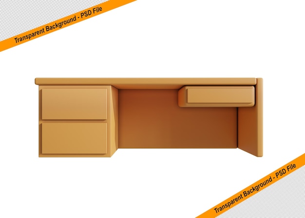 Objeto aislado de icono de mesa de madera 3D