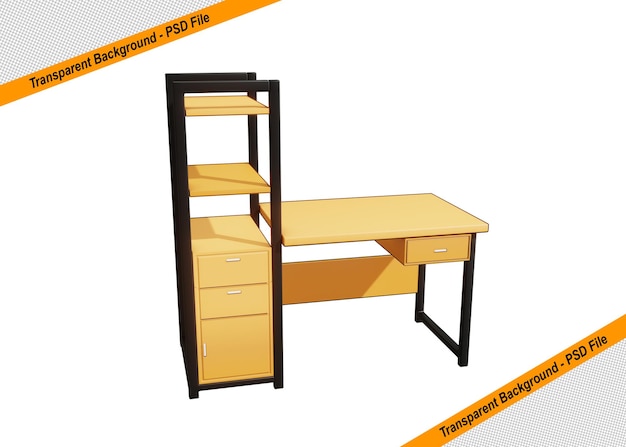 Objeto aislado de icono de mesa de madera 3D