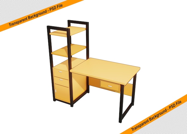 Objeto aislado de icono de mesa de madera 3D