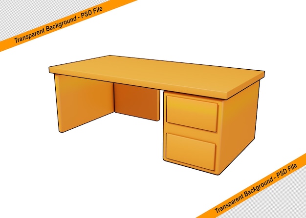 Objeto aislado de icono de mesa de madera 3D
