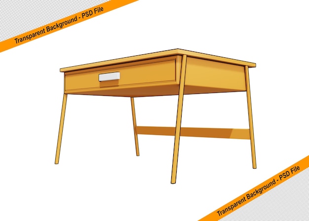 Objeto aislado de icono de mesa de madera 3D