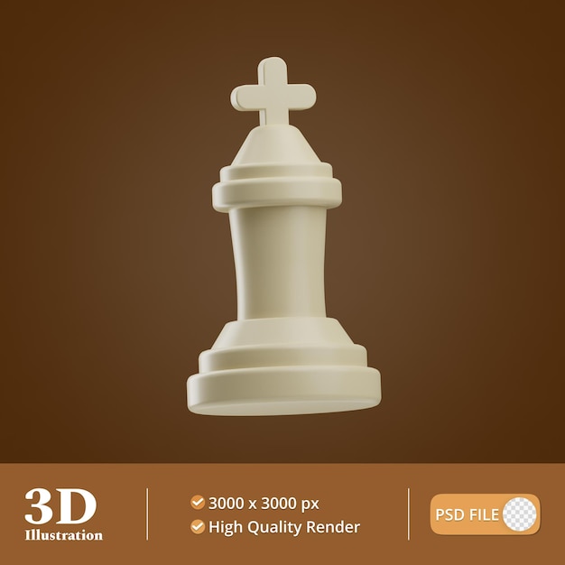 PSD objeto de ajedrez rey ilustración 3d