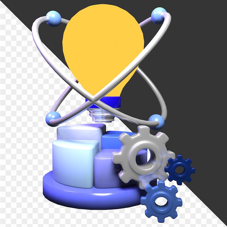 PSD un objeto azul y amarillo con una luz amarilla en él y un reloj en la parte superior