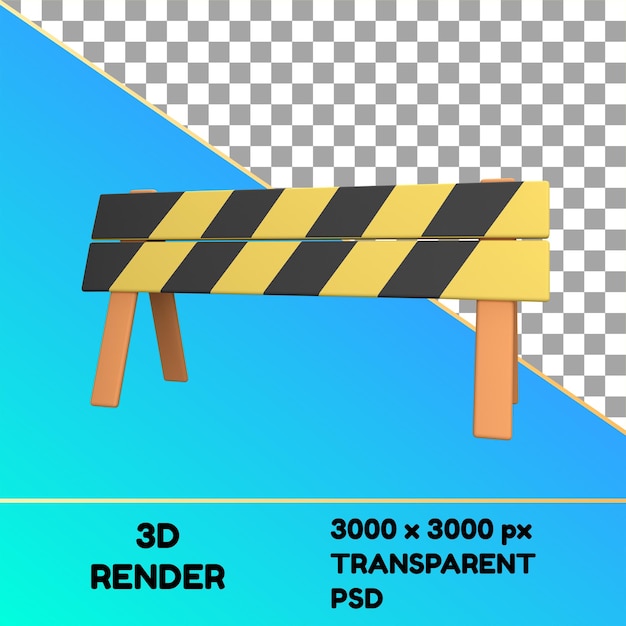 PSD objeto de barricada de icono 3d