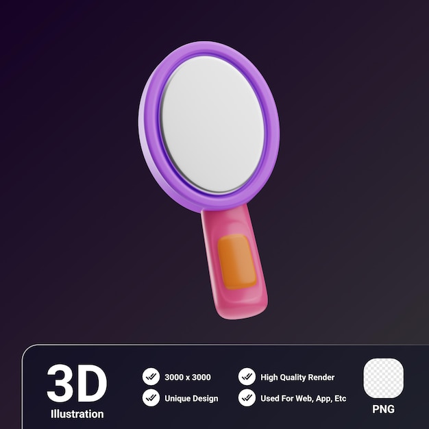 PSD objeto de belleza y moda espejo ilustración 3d