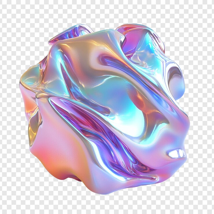 PSD objeto brillante holográfico 3d abstracto