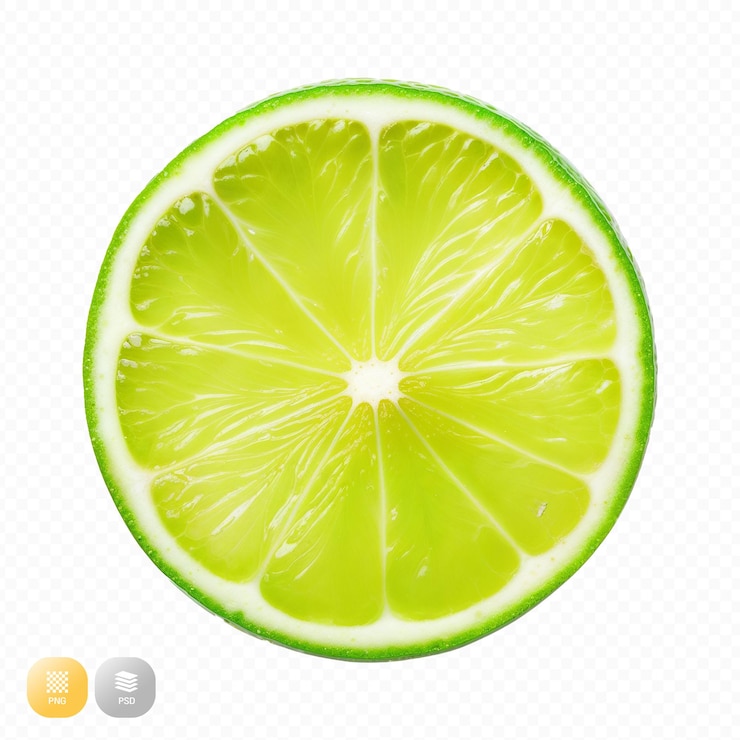 PSD objeto de cal fresco en un archivo png de fondo transparente