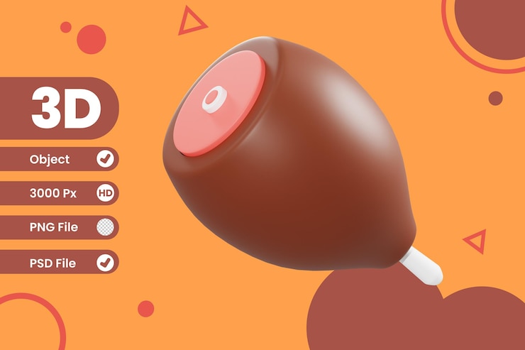 PSD objeto de carne a la parrilla de ilustración 3d