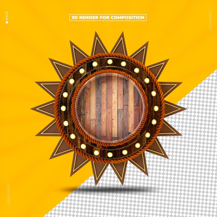 PSD objeto de celebración de junio renderizado en 3d