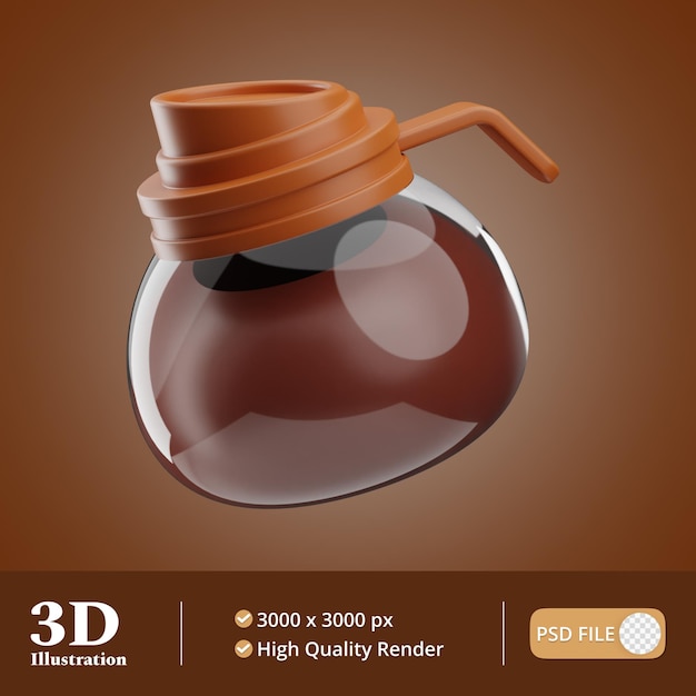 Objeto de café ilustração de pote de café 3d