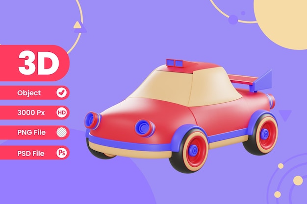 Objeto de corrida esportiva de carro de ilustração 3d