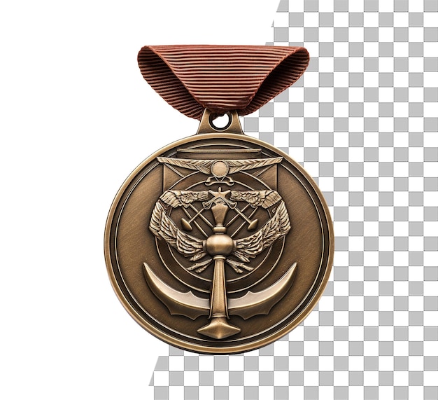 objeto de distintivo de mérito militar de medalha de soldado isolado com fundo transparente