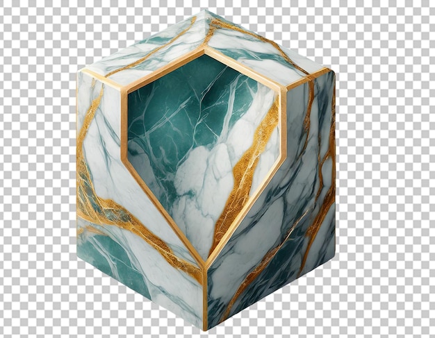 PSD objeto de forma hexagonal de mármore renderizado em 3d