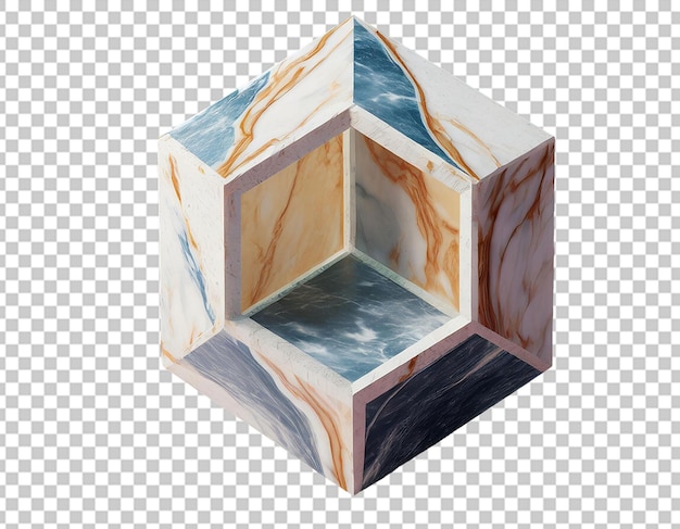PSD objeto de forma hexagonal de mármore renderizado em 3d