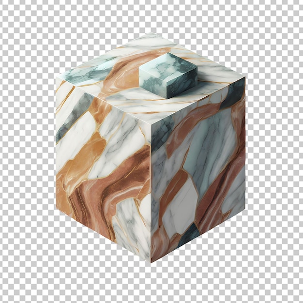 PSD objeto de forma hexagonal de mármore renderizado em 3d